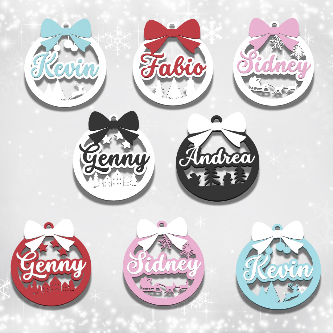 Christmas Tree Personalised Bauble Ornament Decoration
