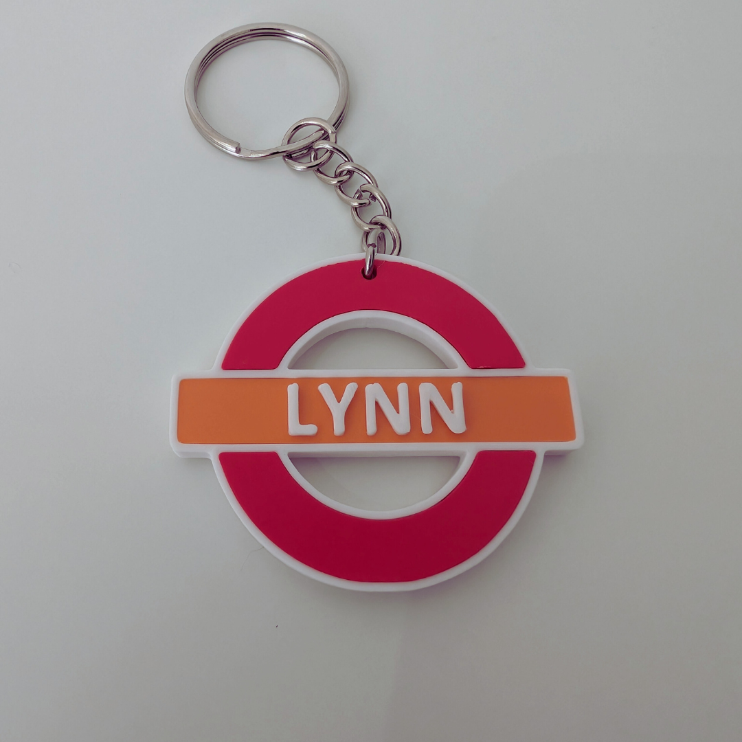 London Underground Personalised Name & Colour Keyring