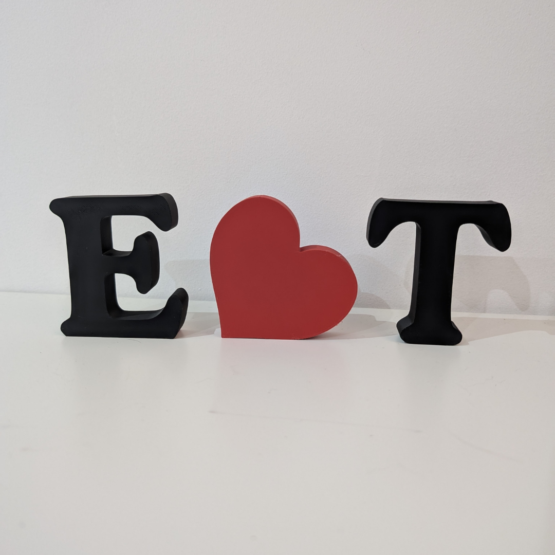 Personalised Decorative Letters Initials Ornament with Heart.