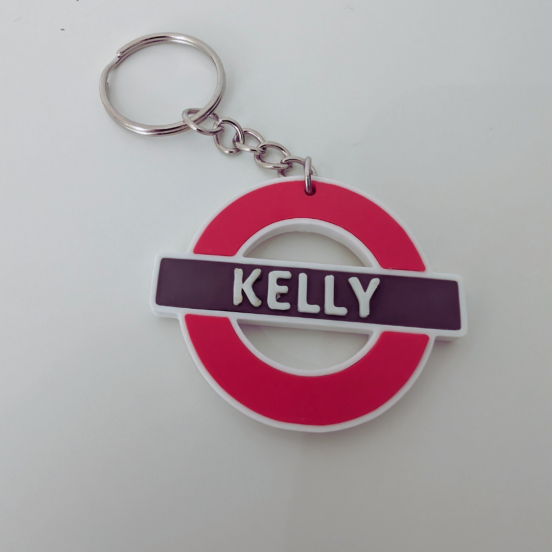 London Underground Personalised Name & Colour Keyring