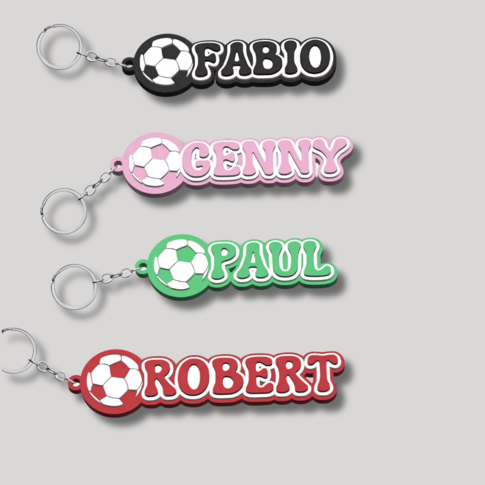 Personalised Name Keychain, Football Keyring, Soccer / Bag charm /Backpack Tag