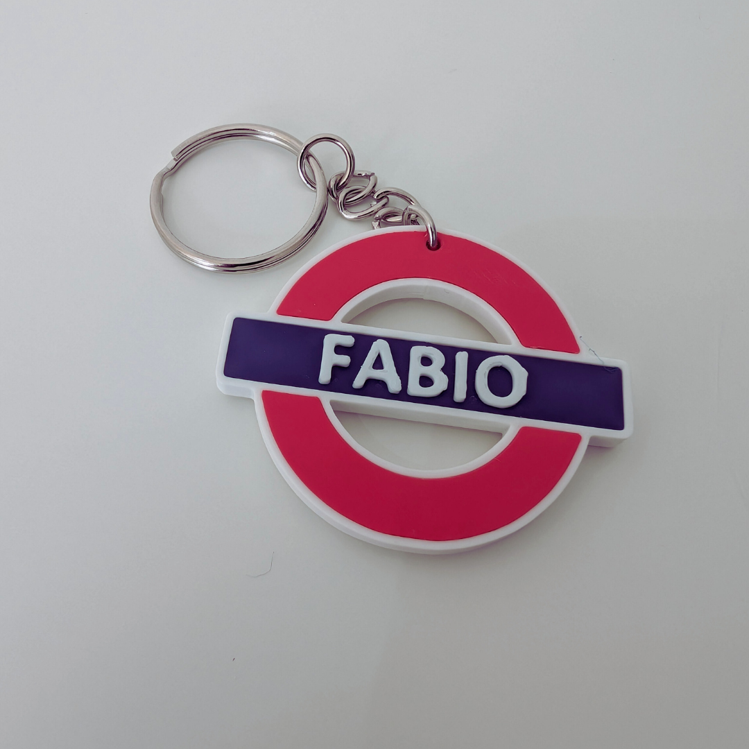 London Underground Personalised Name & Colour Keyring