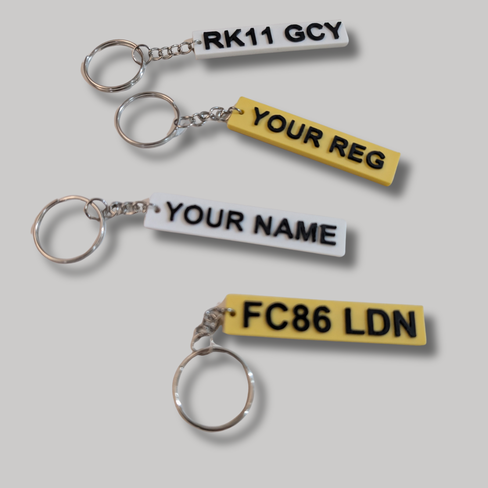 Custom Car Reg Keyring - Add Your Name or Reg to a Mini Number Plate Key Fob