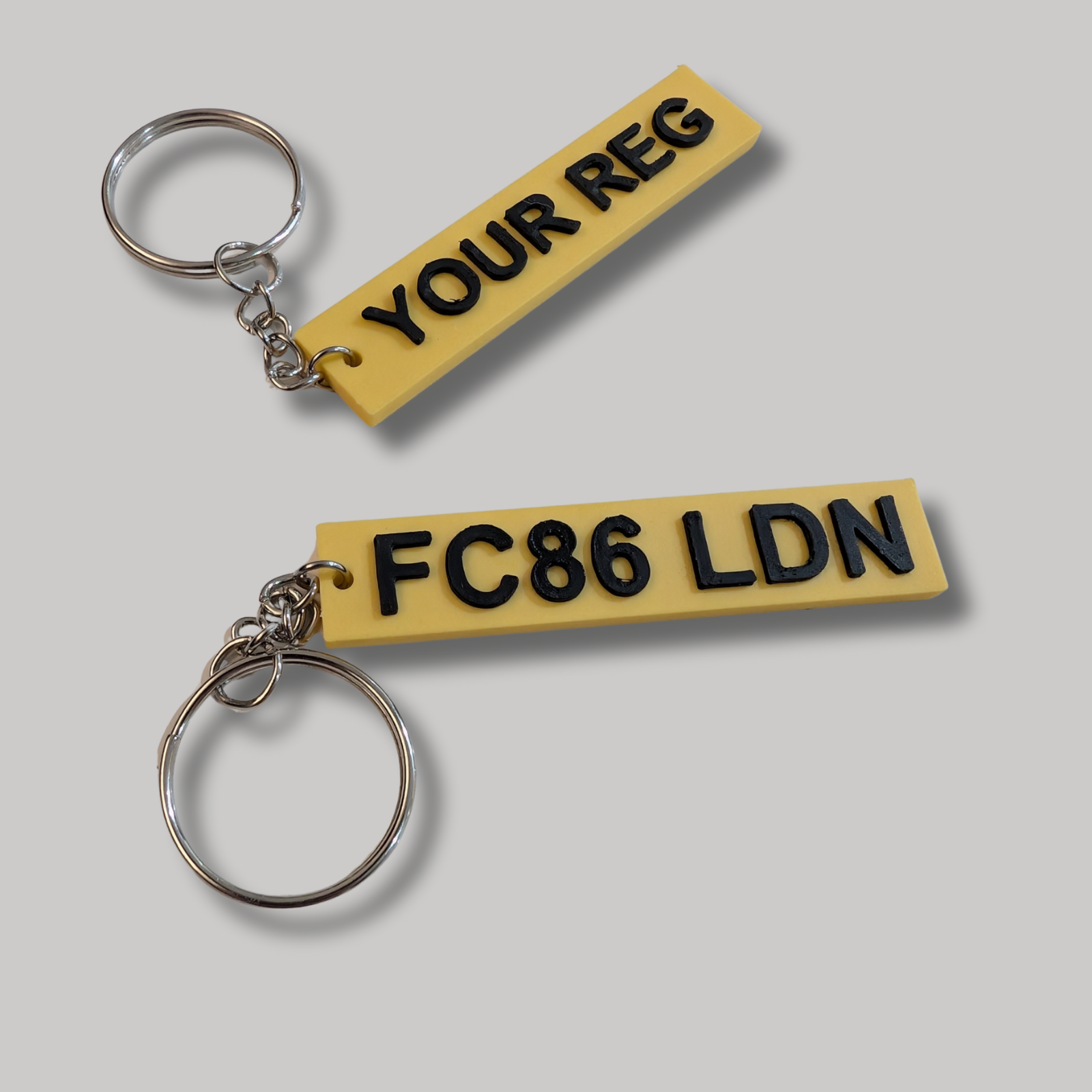 Custom Car Reg Keyring - Add Your Name or Reg to a Mini Number Plate Key Fob