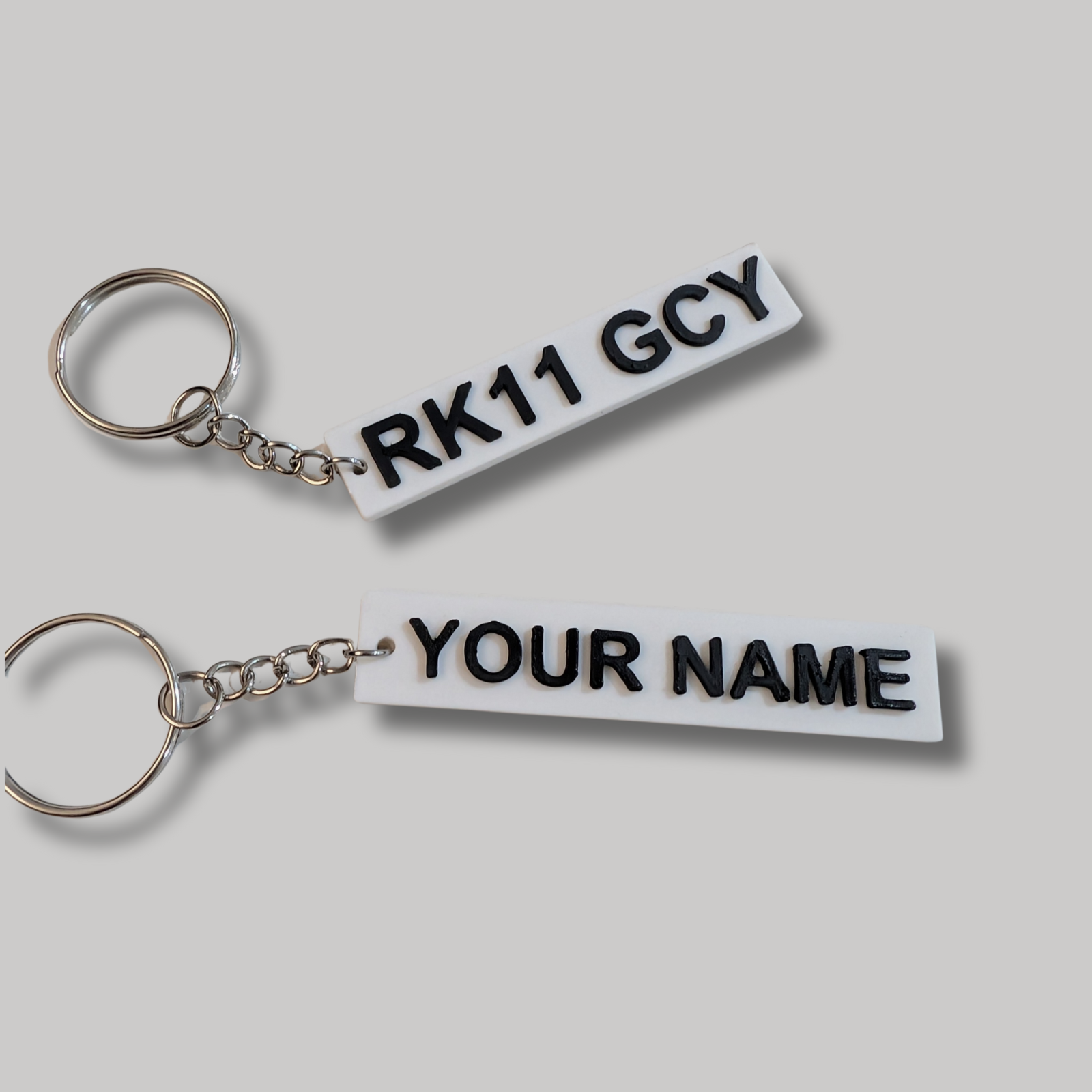 Custom Car Reg Keyring - Add Your Name or Reg to a Mini Number Plate Key Fob
