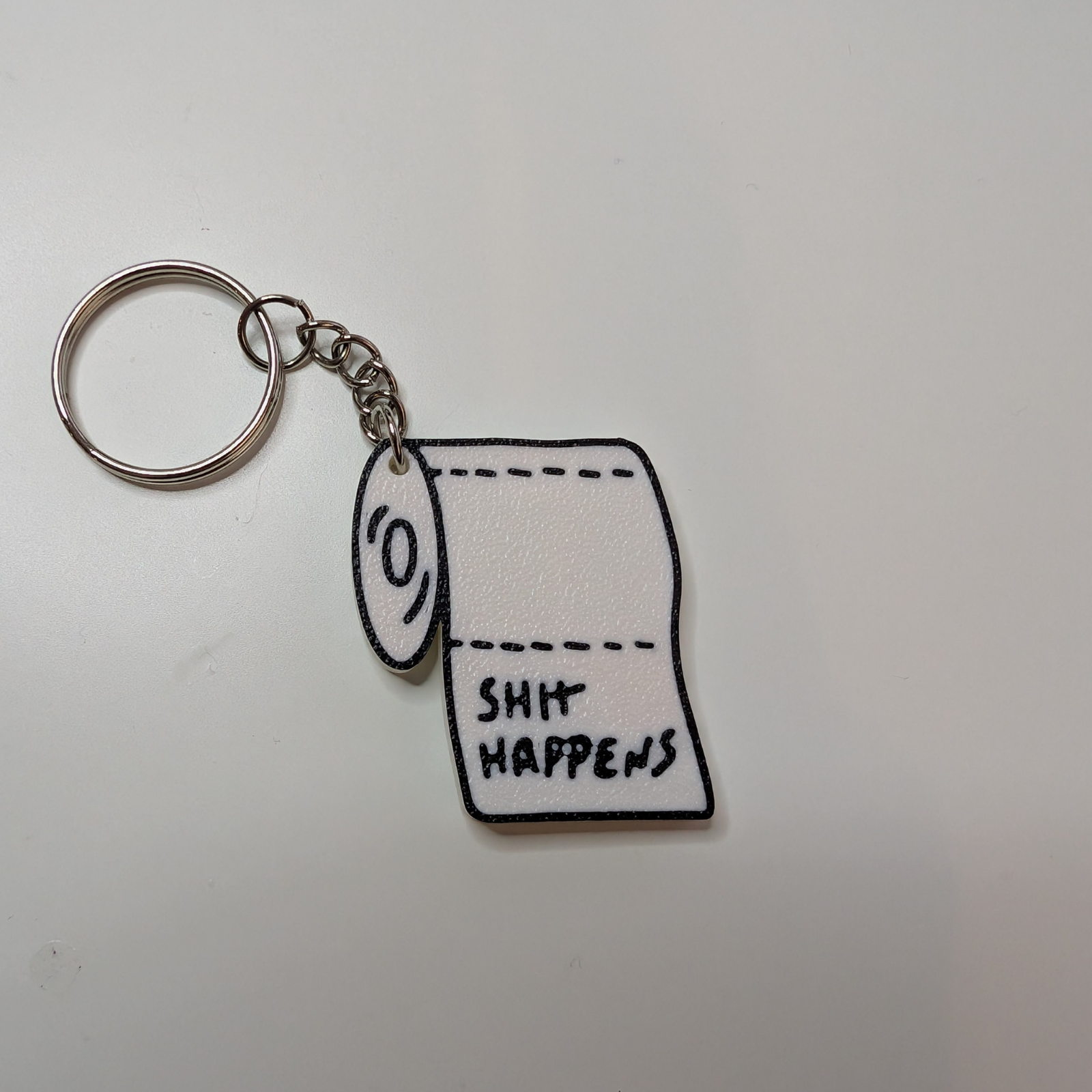 Funny Toilet Paper Keyring – "Sh*t Happens"