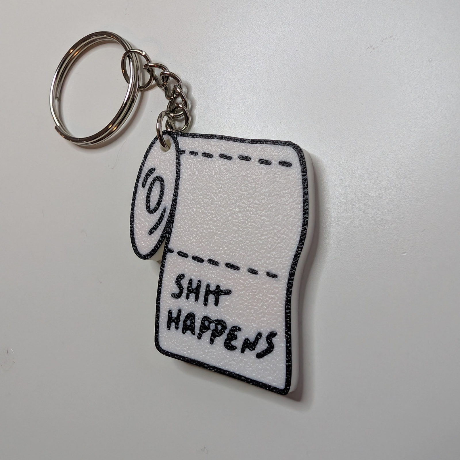 Funny Toilet Paper Keyring – "Sh*t Happens"