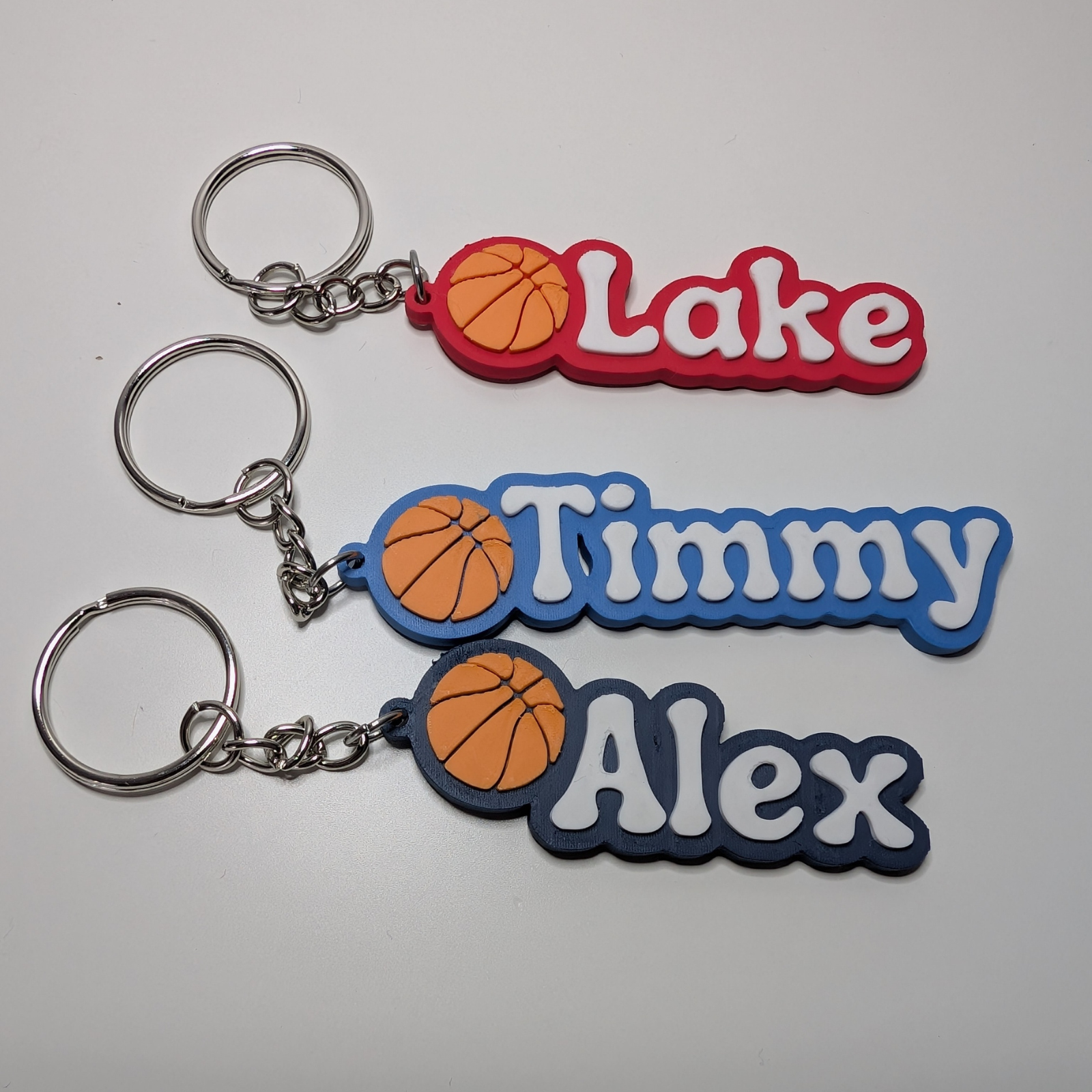 Personalised name and colour Basketball Keychains