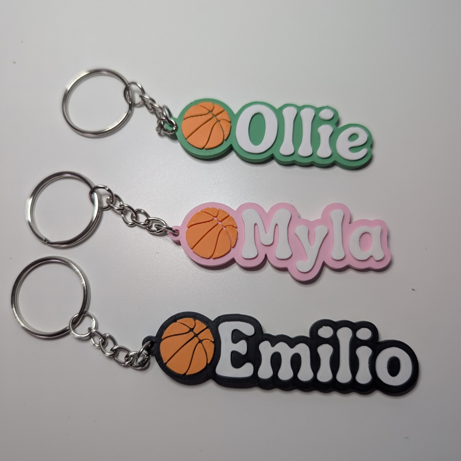 Personalised name and colour Basketball Keychains
