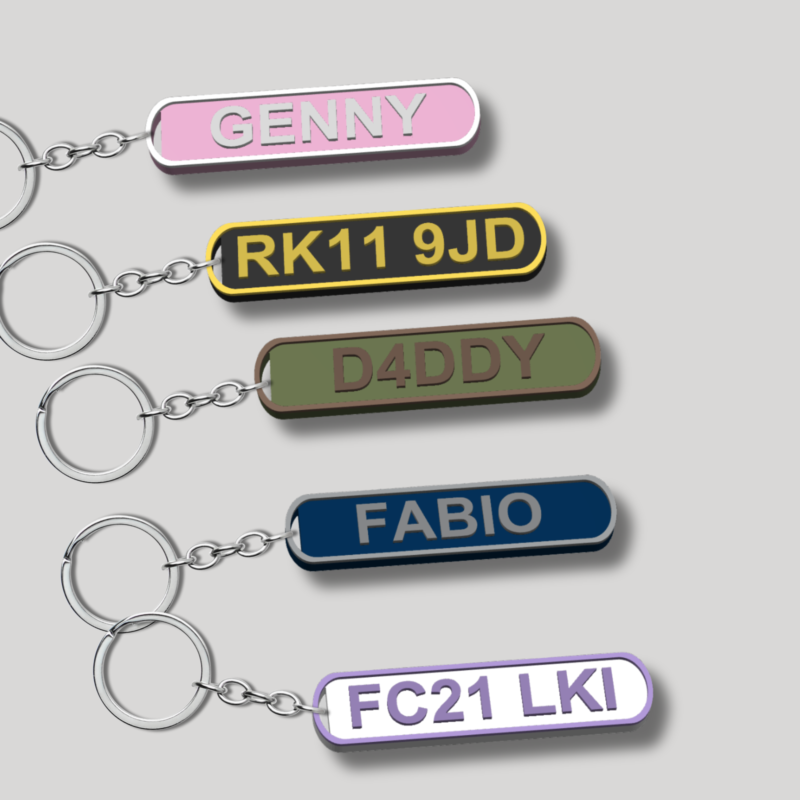Personalised Car Reg Keyring - Add Your Name or Reg to a Mini Number Plate Key Fob