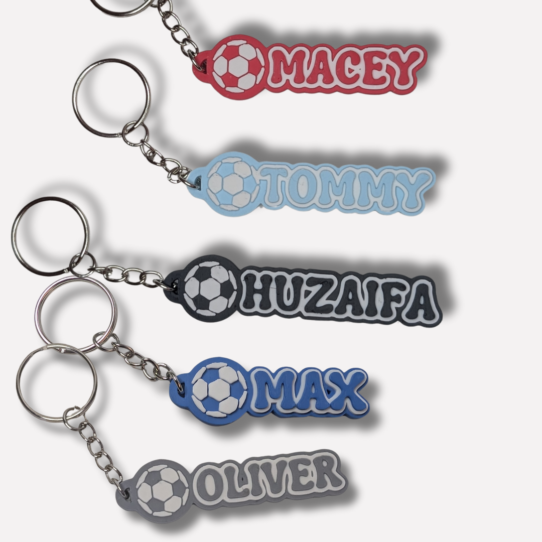 Personalised Modern Football Name Keyring