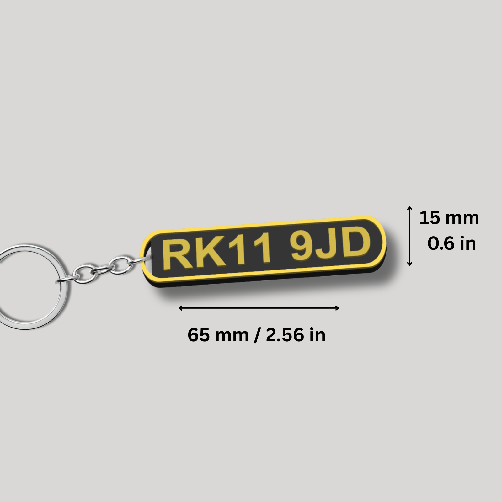 Personalised Car Reg Keyring - Add Your Name or Reg to a Mini Number Plate Key Fob