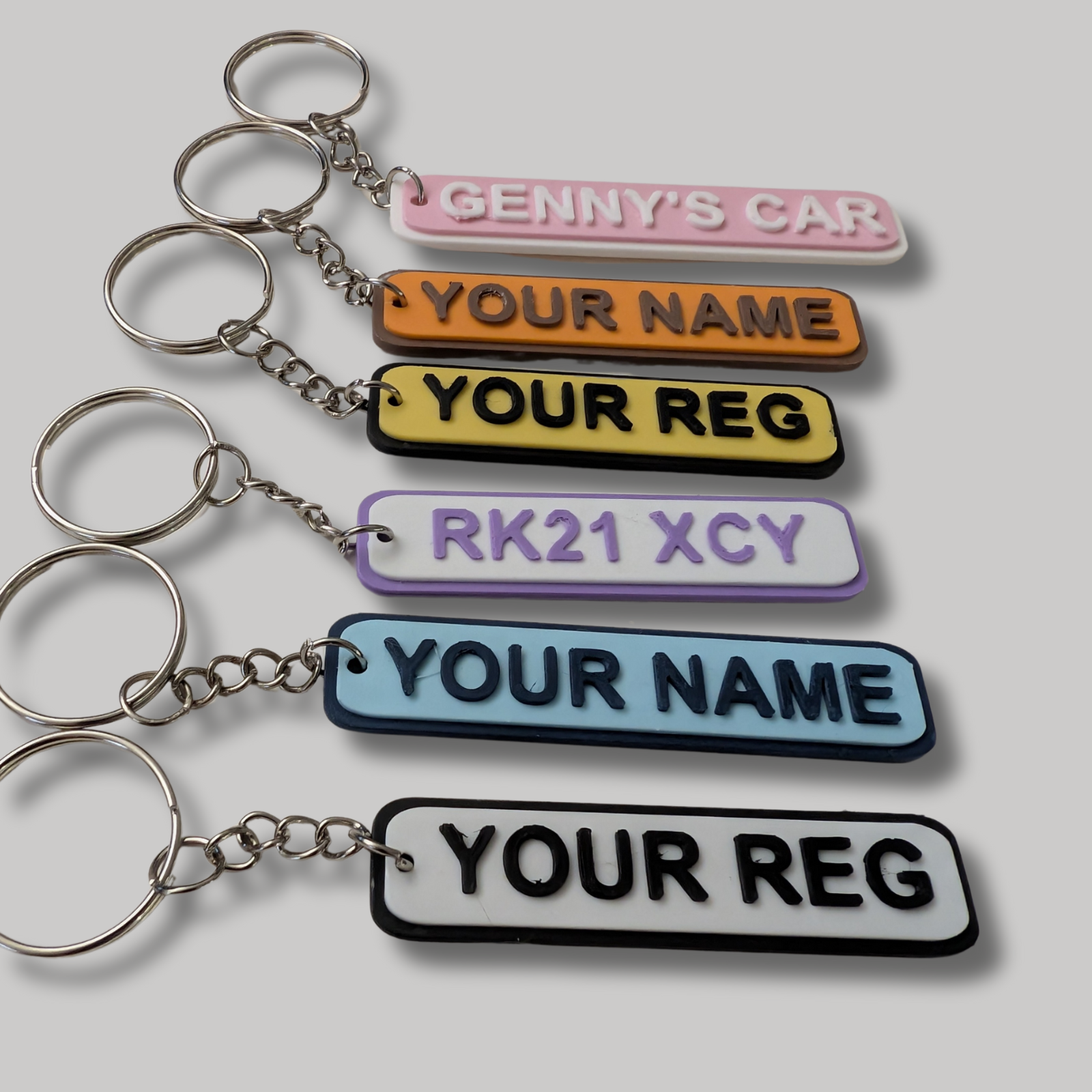 Personalised Car Registration Number Plate Keyring