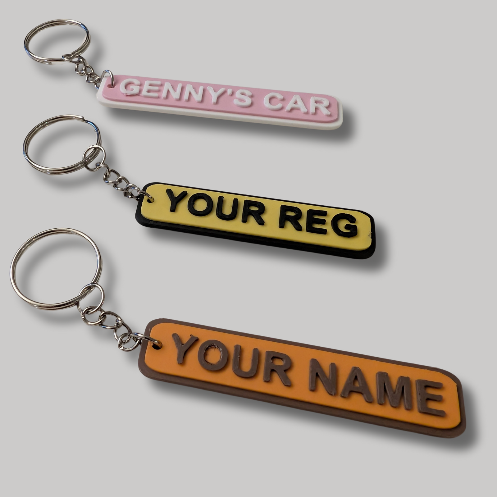 Personalised Car Registration Number Plate Keyring