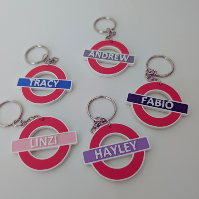 London Underground Personalised Name & Colour Keyring