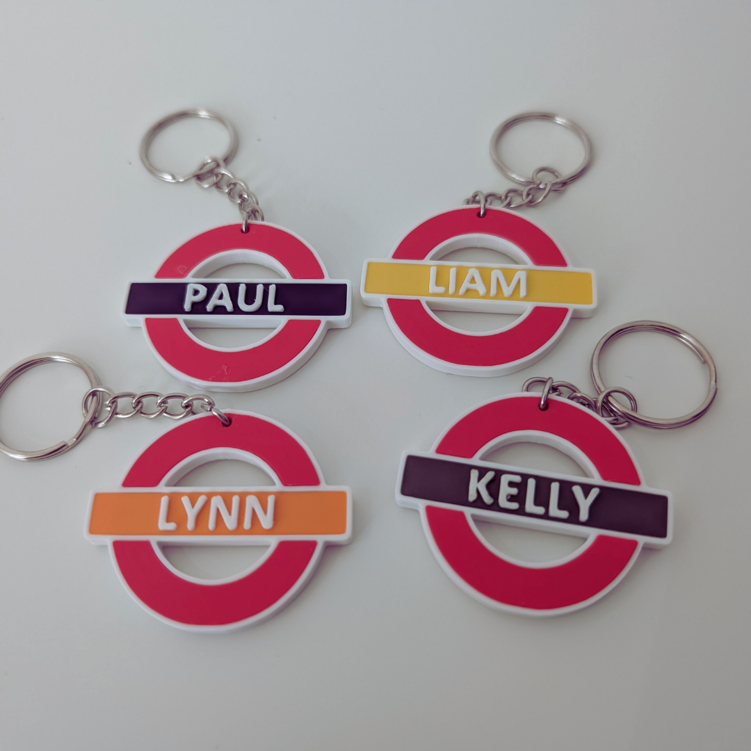 London Underground Personalised Name & Colour Keyring