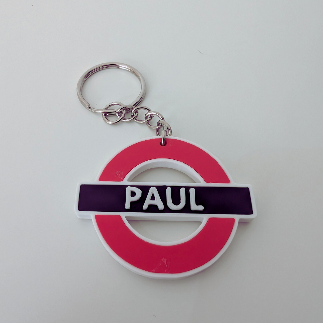 London Underground Personalised Name & Colour Keyring