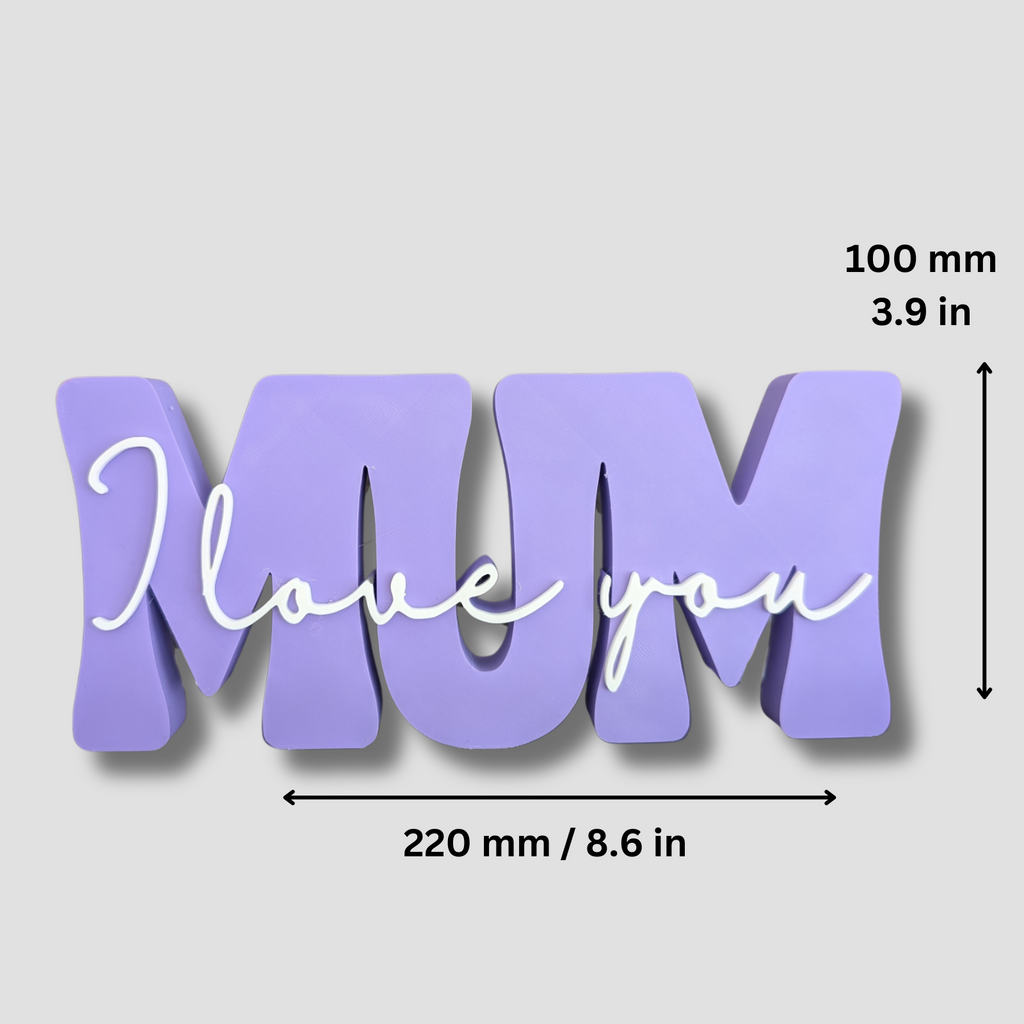 Mum I Love You Birthday Mothers Day Gift For Mum Mummy Novelty Plaque