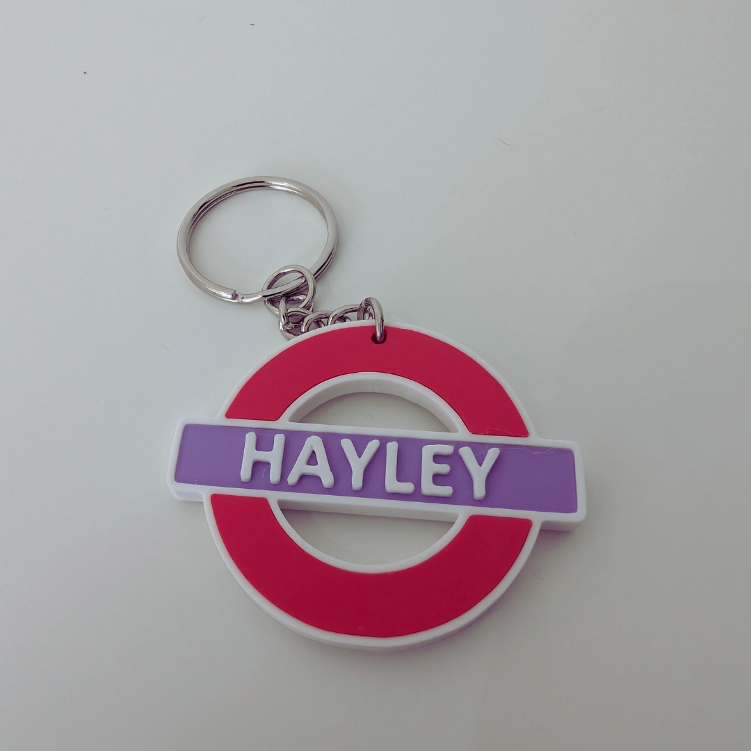 London Underground Personalised Name & Colour Keyring