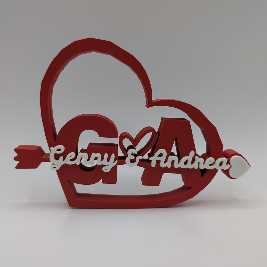 Personalised Heart Design with Initials and Names