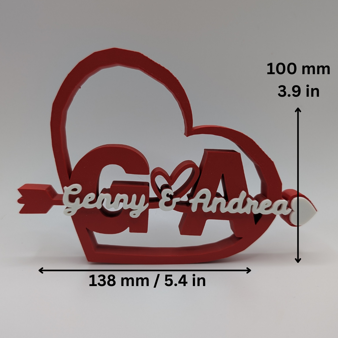 Personalised Heart Design with Initials and Names