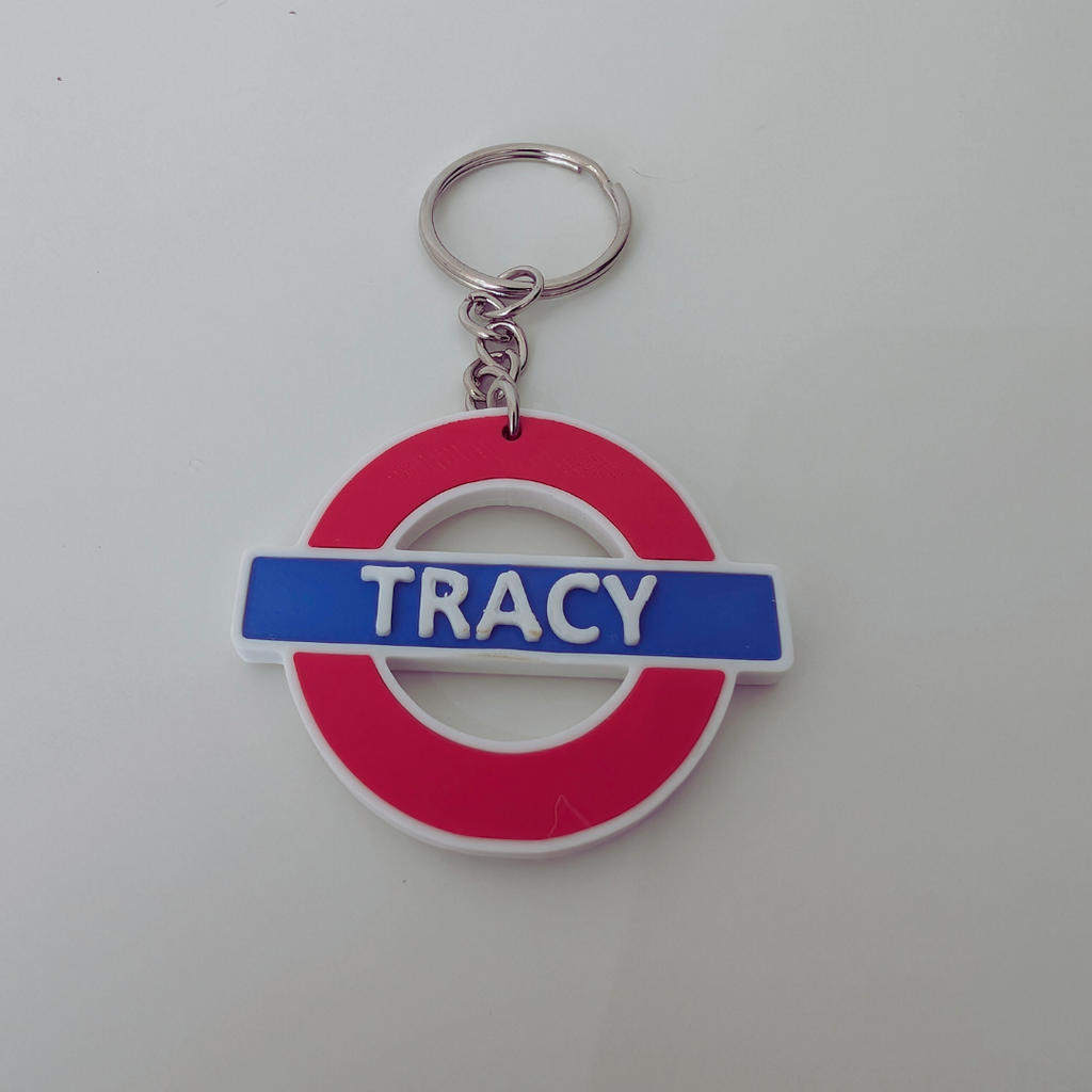 London Underground Personalised Name & Colour Keyring