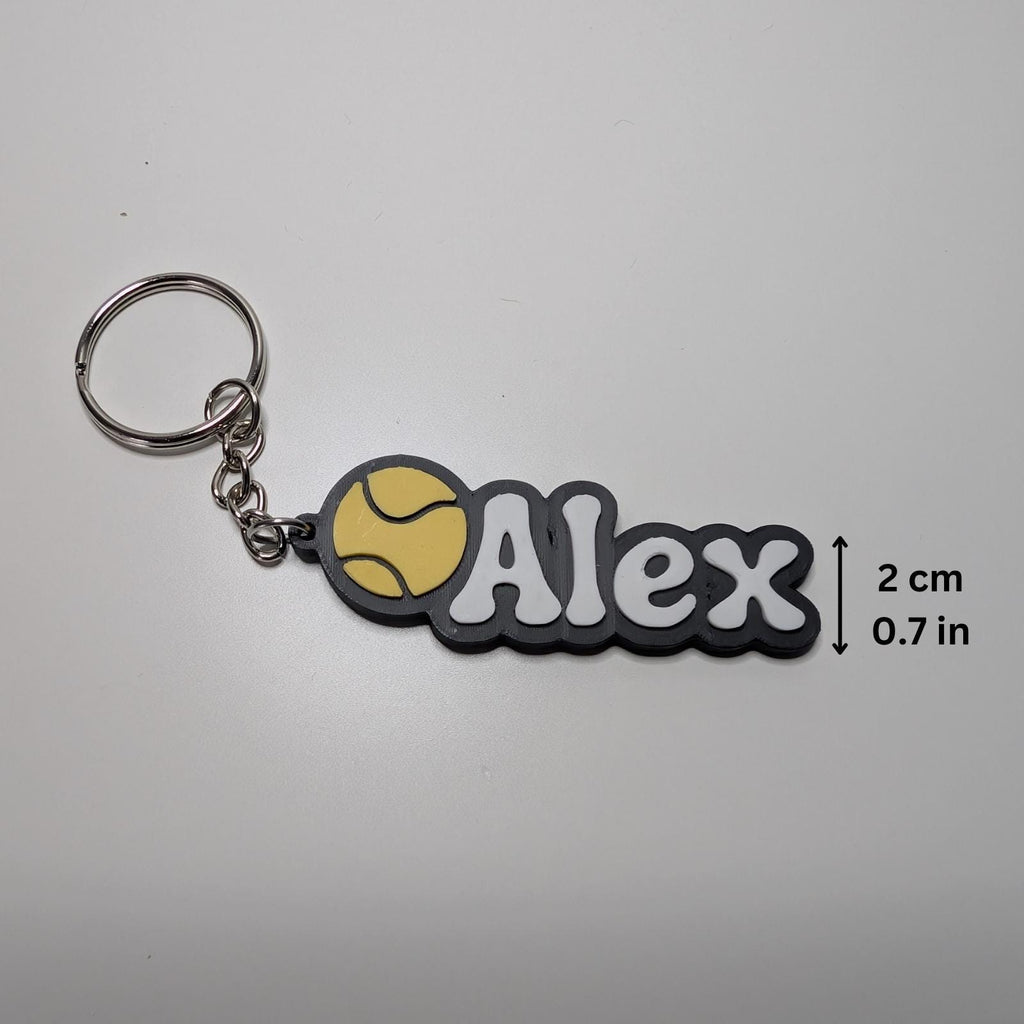 Personalised Tennis Ball Name Keychain