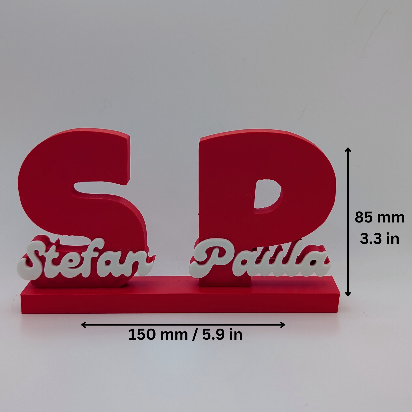 Personalised Couple Name Display with Initials, Decorative Standing Sign