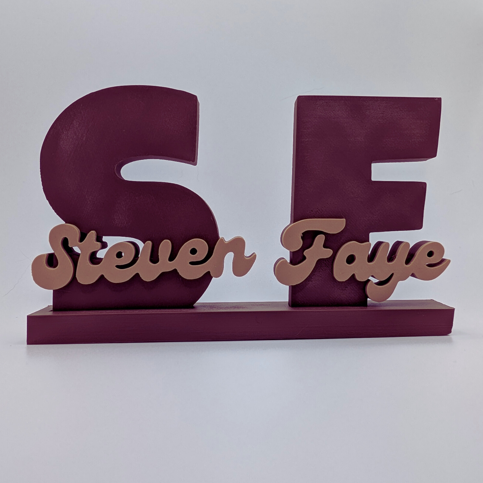 Personalised Couple Name Display with Initials, Decorative Standing Sign