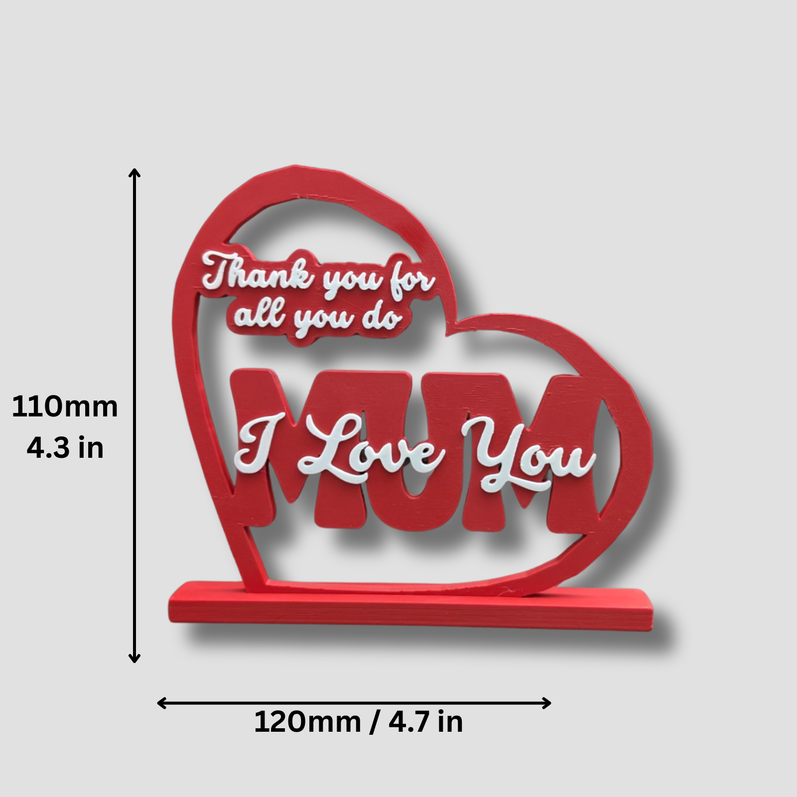 Heart-Shaped Mum I Love You Birthday Mothers Day Gift For Mum Mummy Novelty Plaque