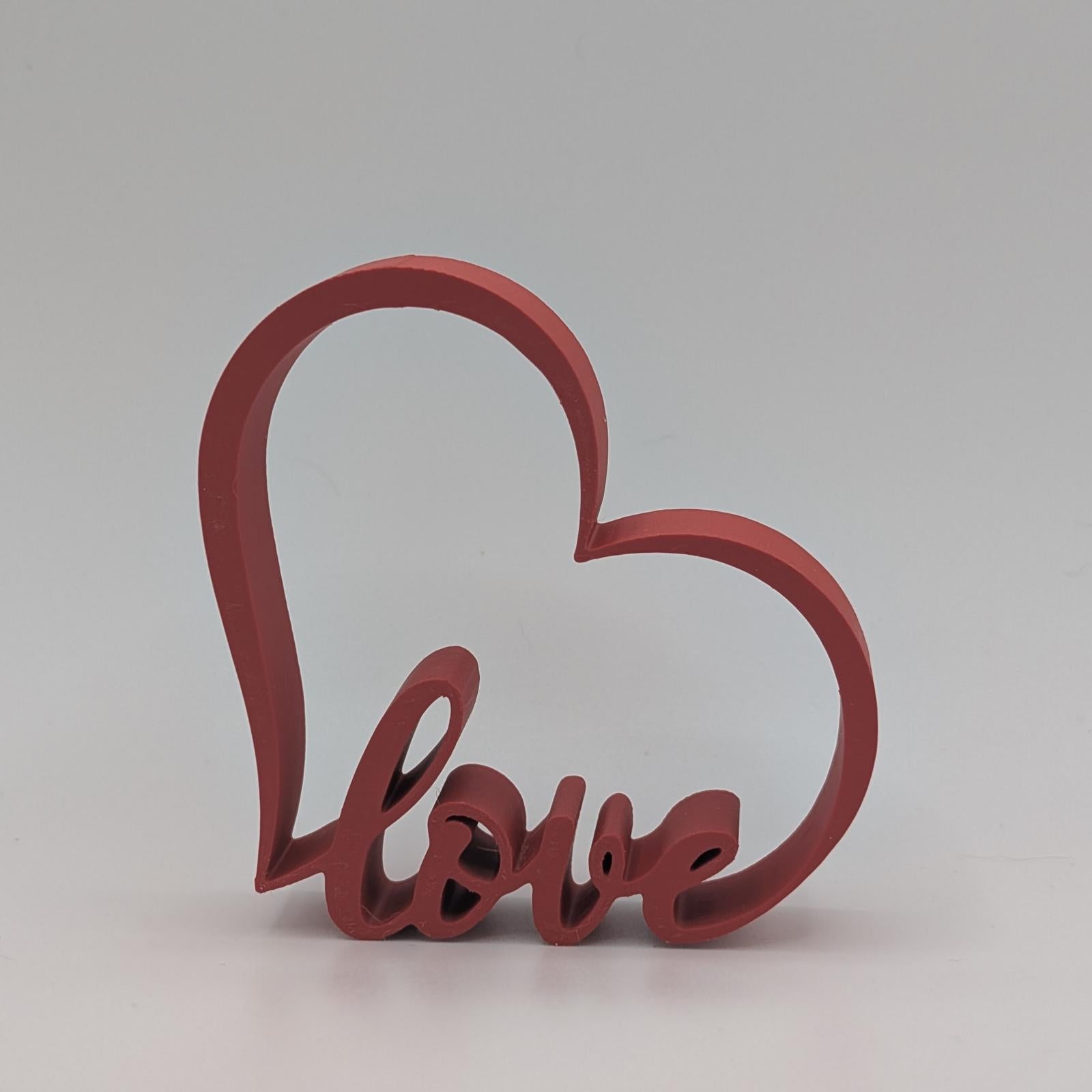 Love Heart Decoration – Romantic Word Art Ornament