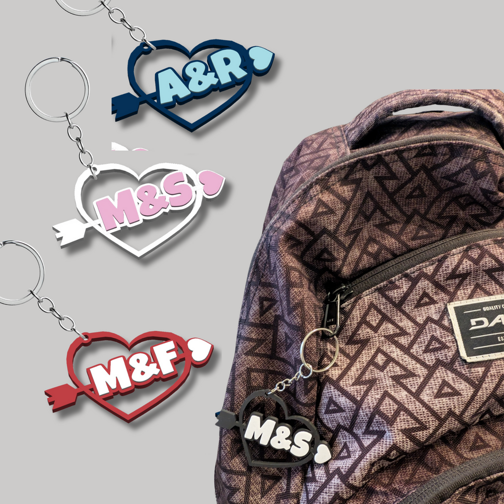Personalised Heart-Shaped Initials Keyring