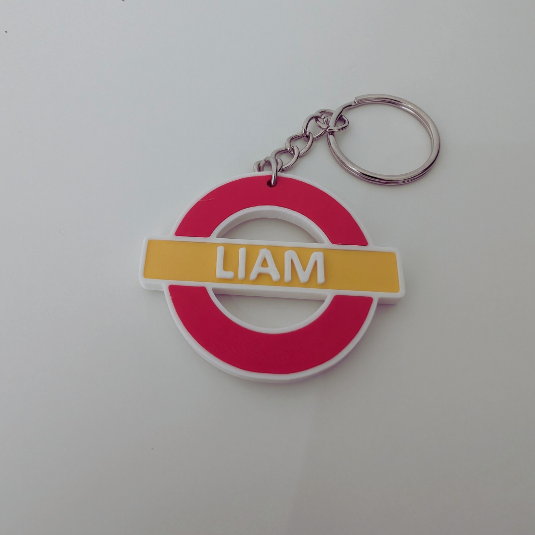 London Underground Personalised Name & Colour Keyring