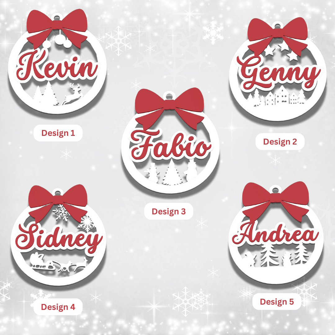 Christmas Tree Personalised Bauble Ornament Decoration