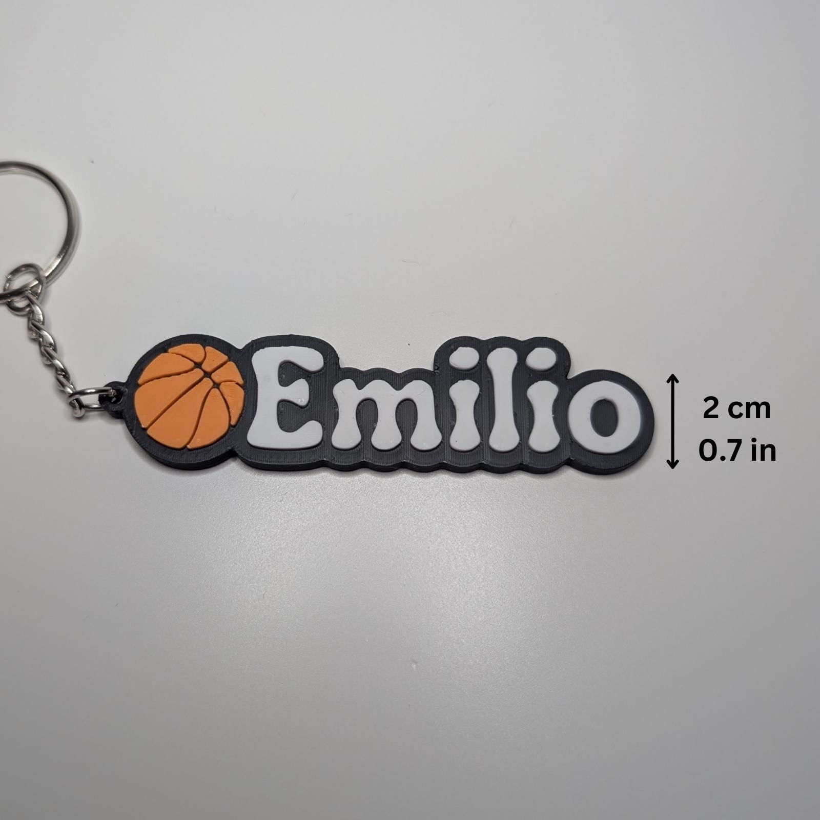 Personalised name and colour Basketball Keychains