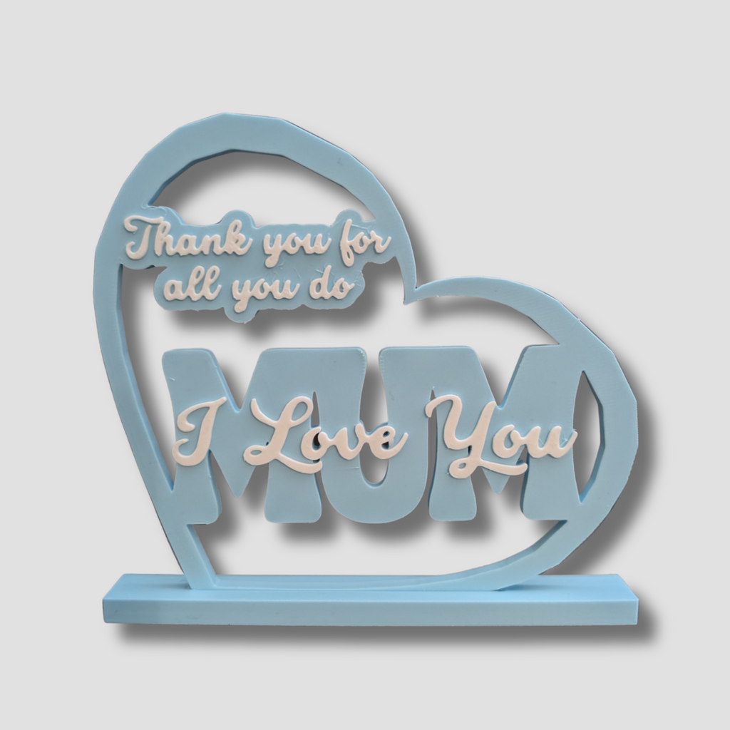 Heart-Shaped Mum I Love You Birthday Mothers Day Gift For Mum Mummy Novelty Plaque