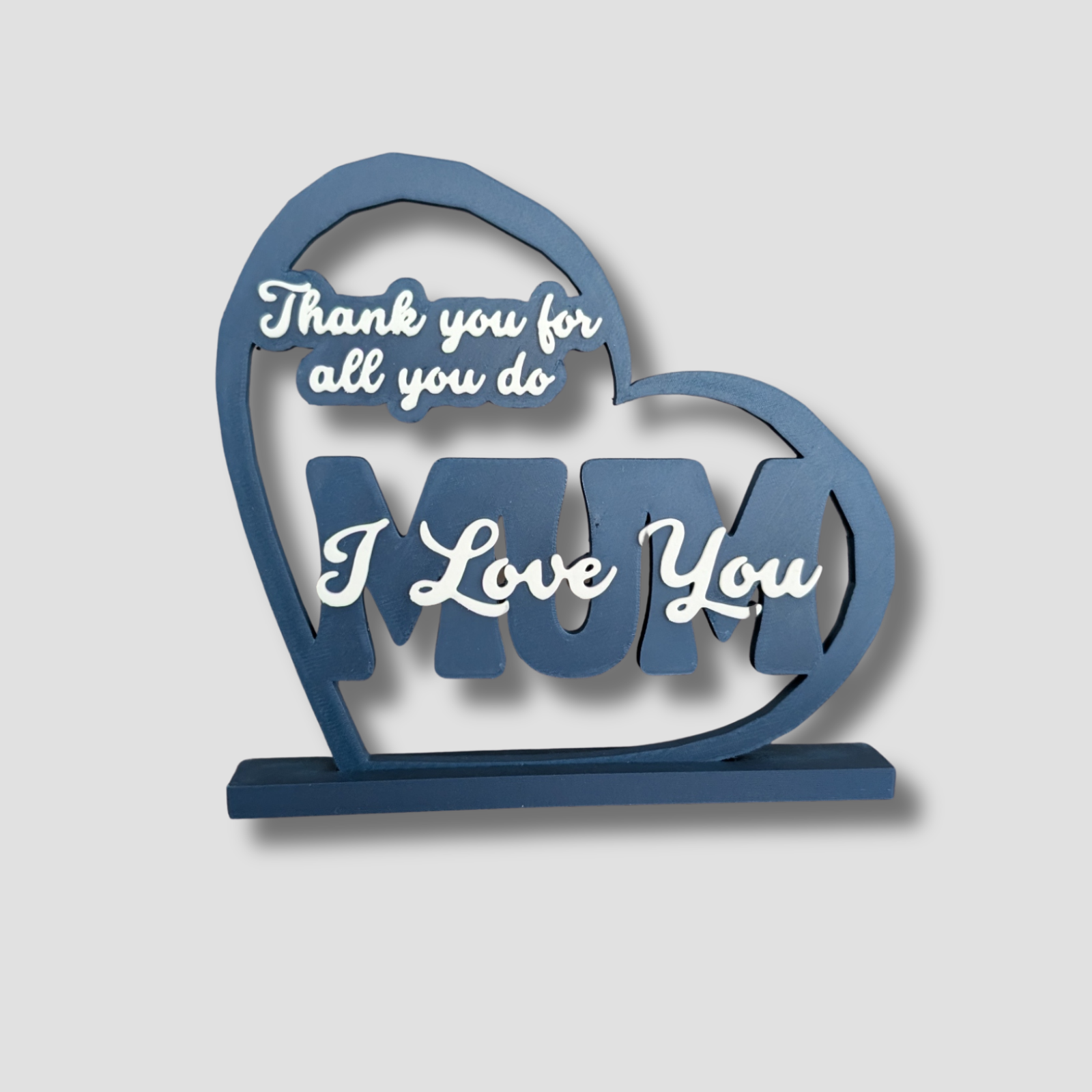 Heart-Shaped Mum I Love You Birthday Mothers Day Gift For Mum Mummy Novelty Plaque