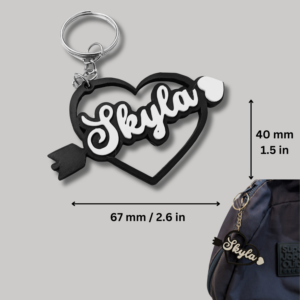 Personalised Heart-Shaped Name Keyring