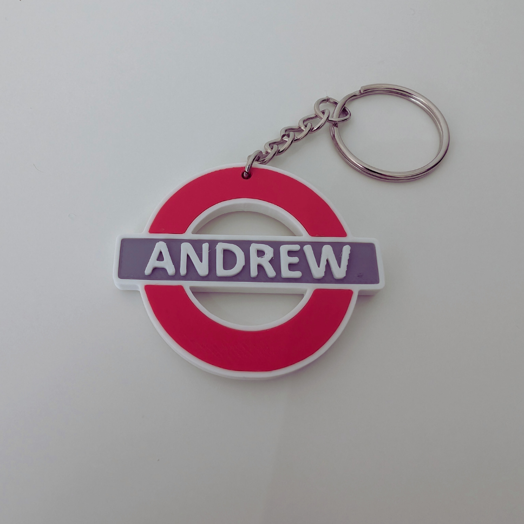 London Underground Personalised Name & Colour Keyring