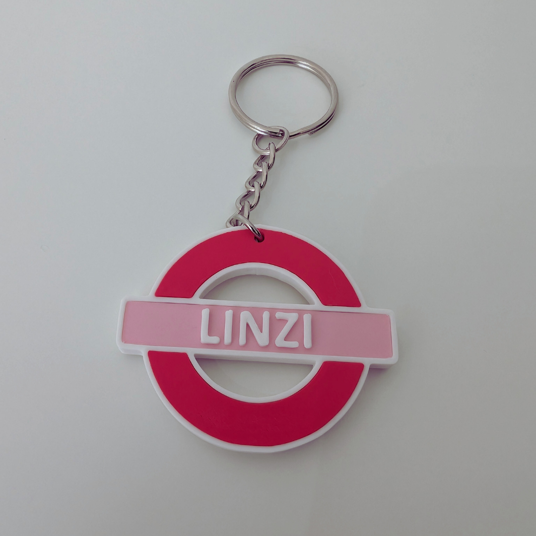 London Underground Personalised Name & Colour Keyring