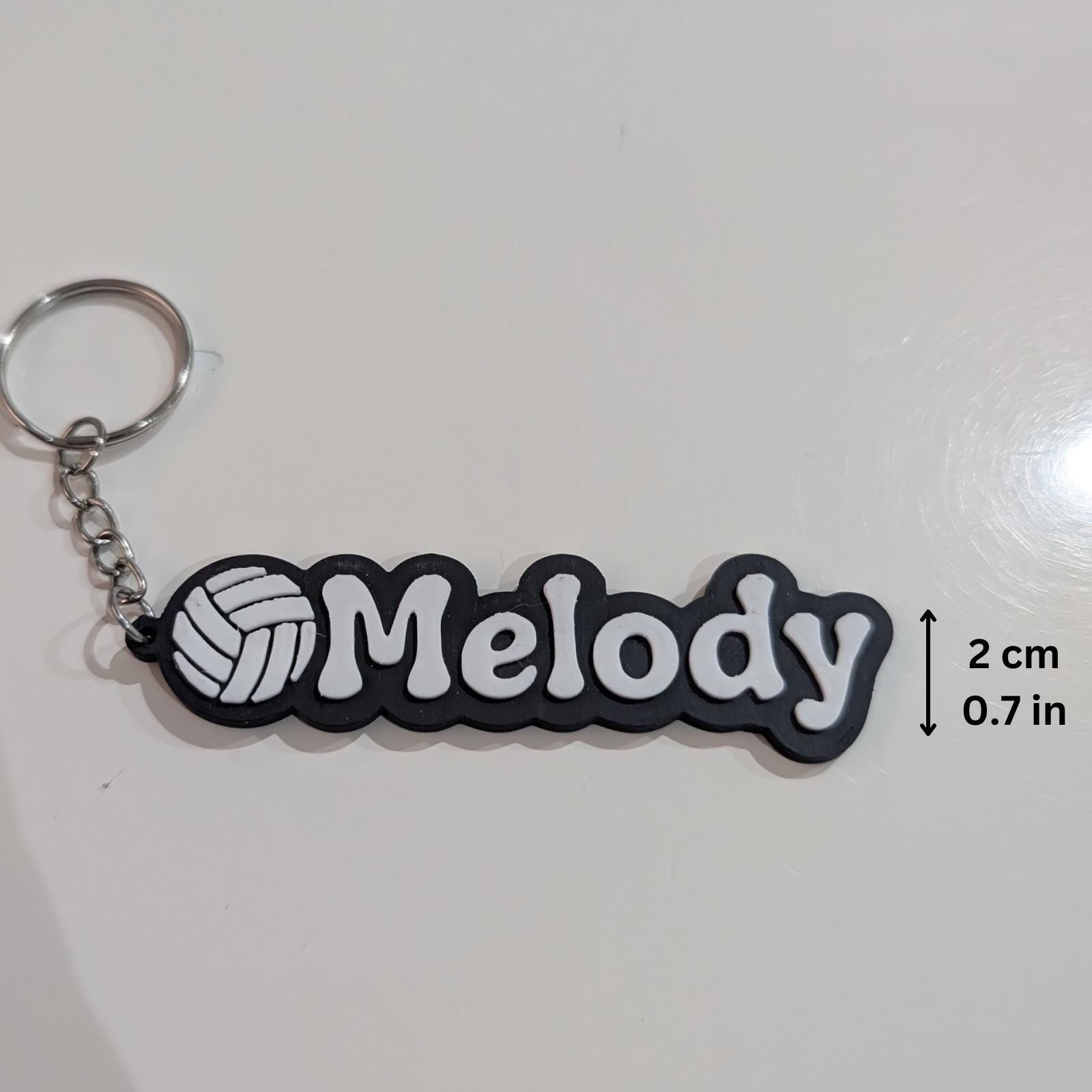 Personalised name and colour Volleyball Keychains