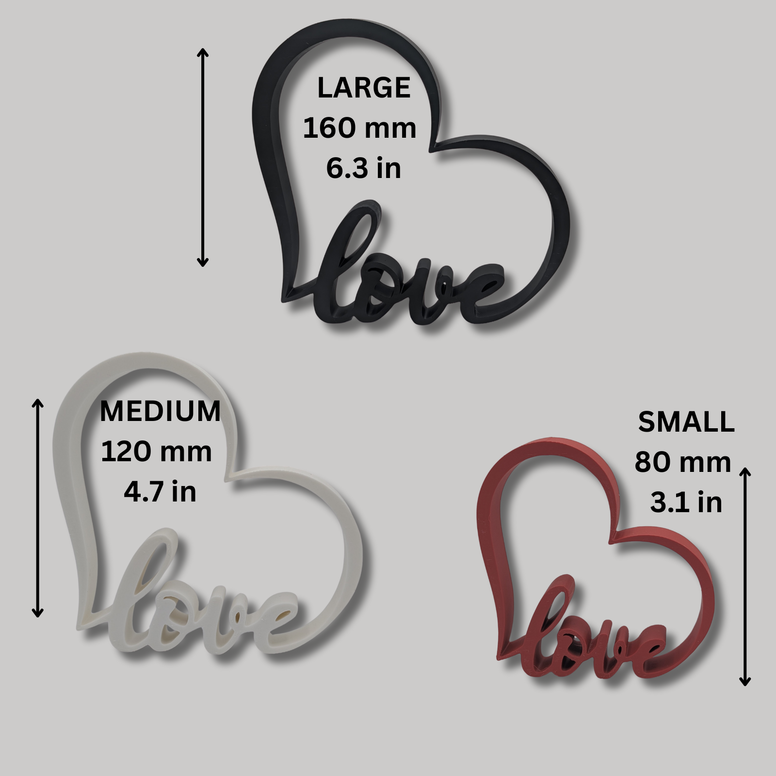 Love Heart Decoration – Romantic Word Art Ornament