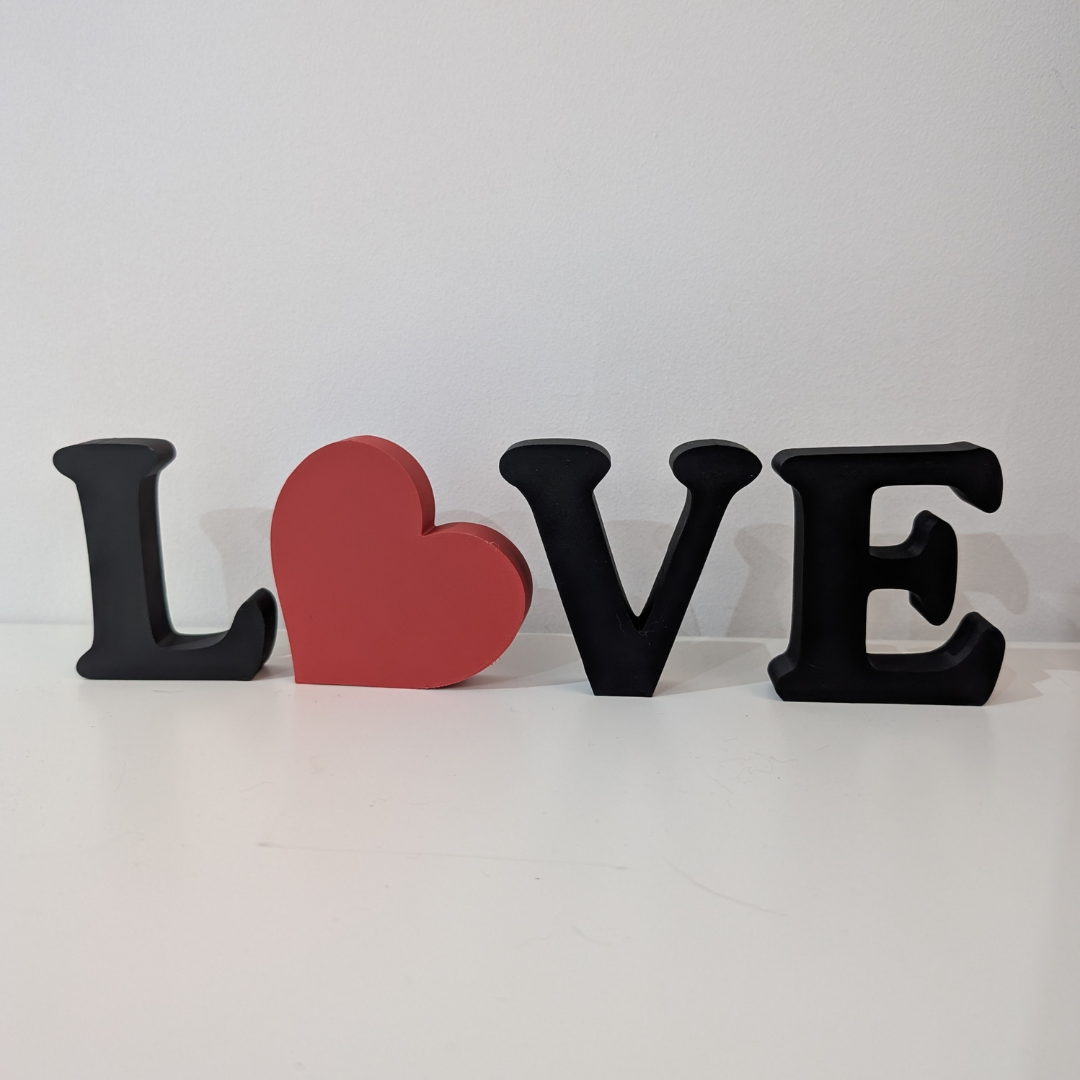 LOVE Sign with Heart – Word Art for Romantic Decor & Gifts