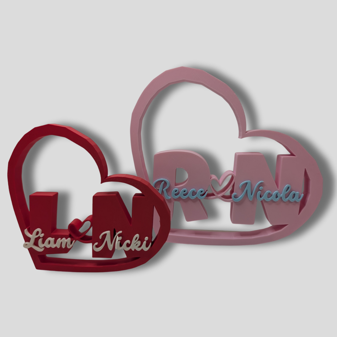 Personalised Valentine’s Day Heart & Initials Name Sign