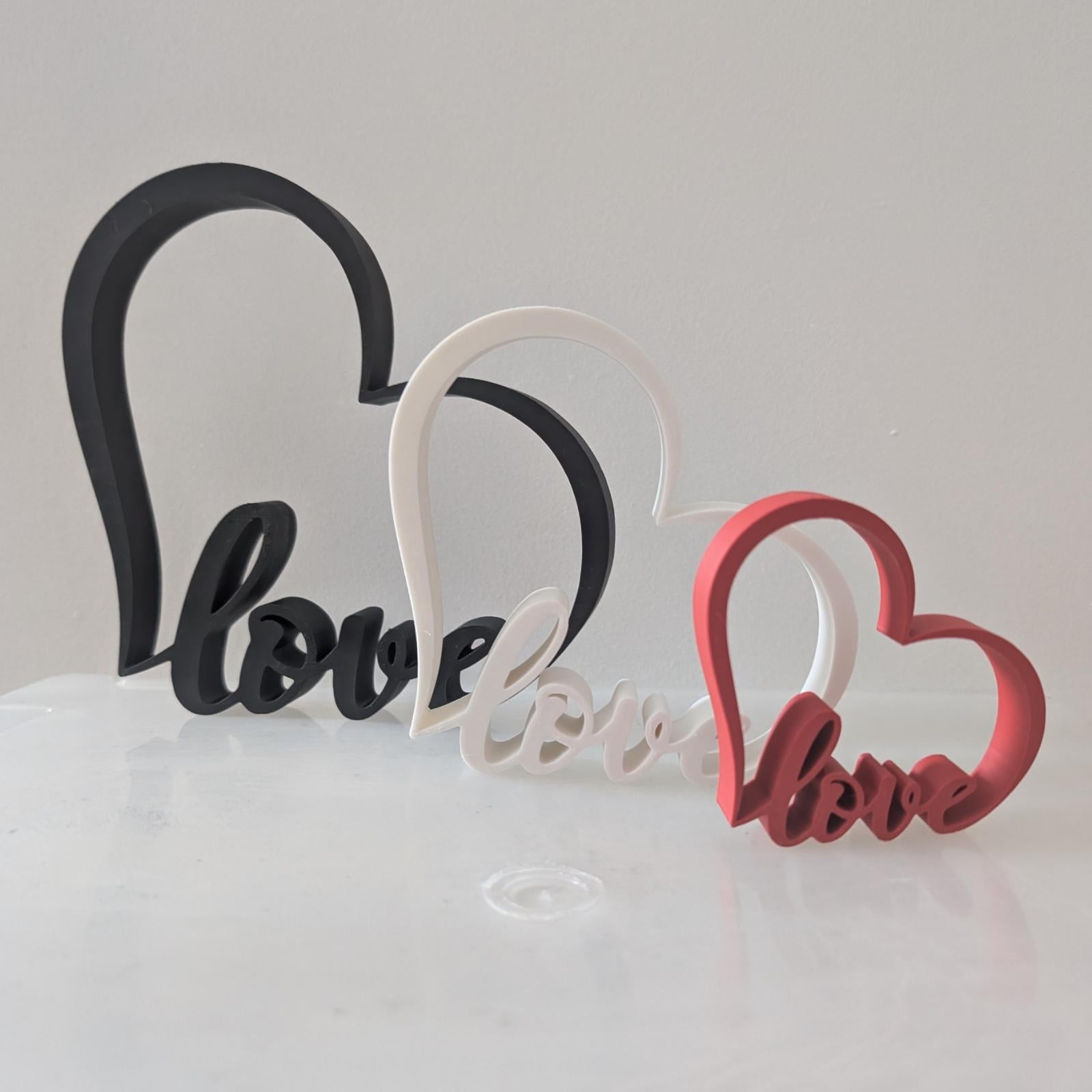 Love Heart Decoration – Romantic Word Art Ornament