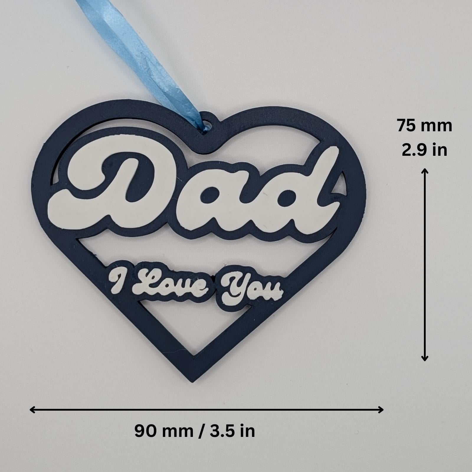 Heart-Shaped 'I Love You Dad' Decorative Hanging Ornament