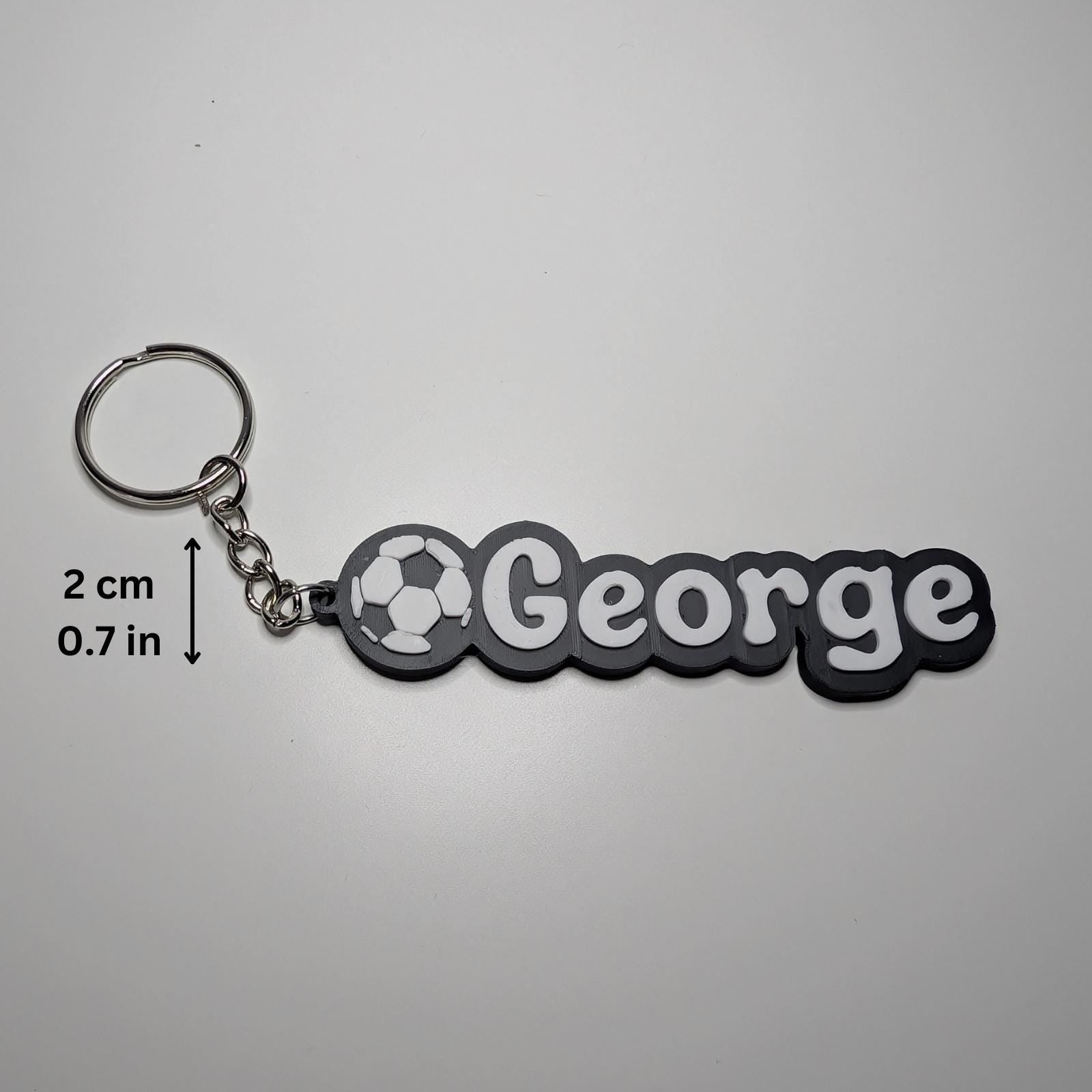 Personalised name and colour Keychains, Football Keyring